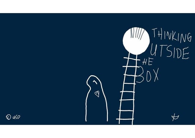 Postkarte "Thinking outside the box"