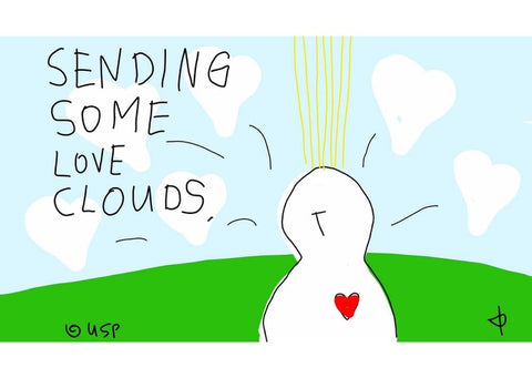 Postkarte "Sending some love clouds"