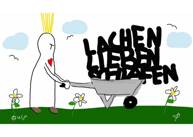 Postkarte "Lachen Lieben Schlafen"