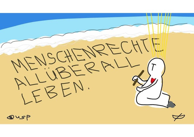 Postkarte "Menschenrechte allüberall leben"
