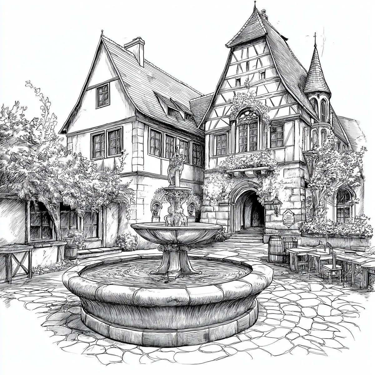 Ausmalbuch - Stadt