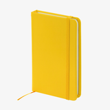 Notizbuch DIN A5 Kunstleder gelb blanko