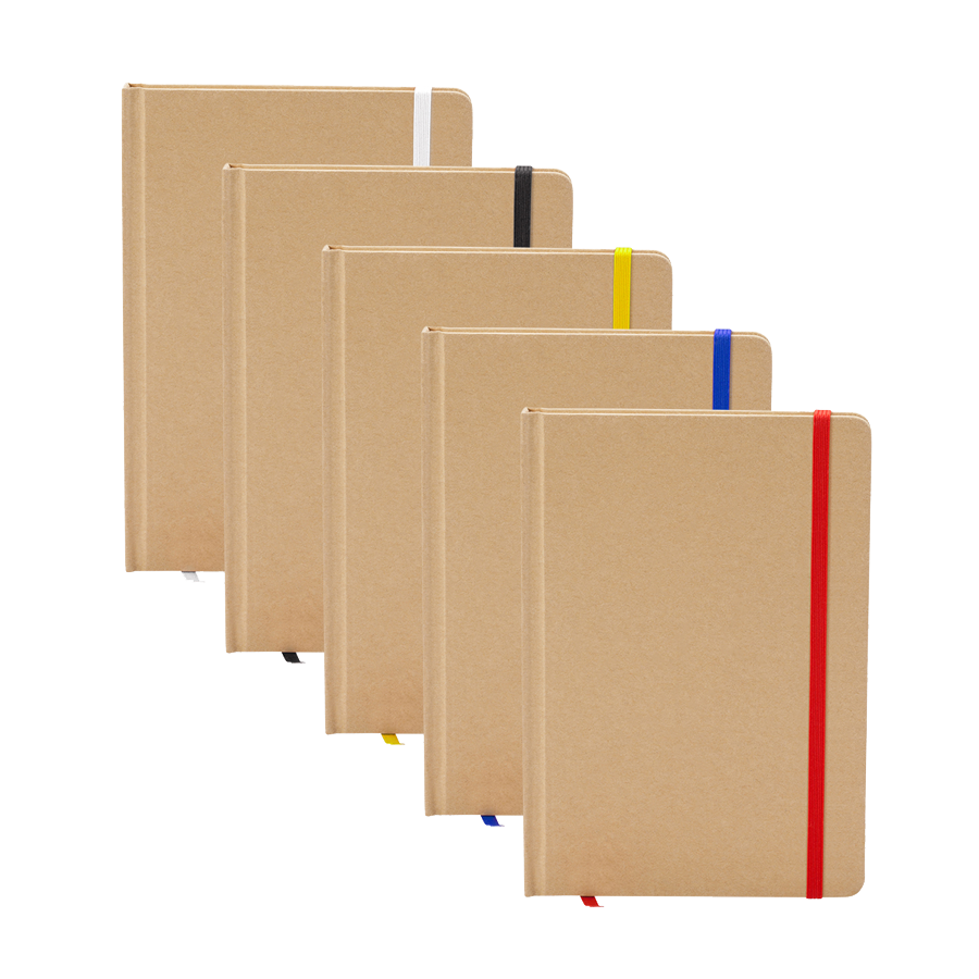 Notizbuch DIN A5 recycelter Kraftkarton blanko gelb
