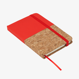 Notizbuch DIN A6 Kork und Kunstleder rot blanko