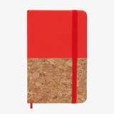 Notizbuch DIN A6 Kork und Kunstleder rot blanko