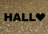 Glitzer Postkarte "Hallo"