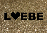 Glitzer Postkarte "Liebe" oder "Love"