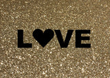 Glitzer Postkarte "Liebe" oder "Love"