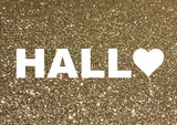 Glitzer Postkarte "Hallo"