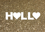 Glitzer Postkarte "Hallo"