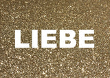 Glitzer Postkarte "Liebe" oder "Love"