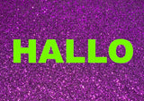 Glitzer Postkarte "Hallo"