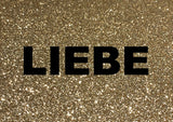 Glitzer Postkarte "Liebe" oder "Love"