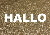 Glitzer Postkarte "Hallo"