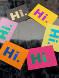 Postkarte mit Glitzerschrift "Hi."