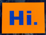 Postkarte mit Glitzerschrift "Hi."