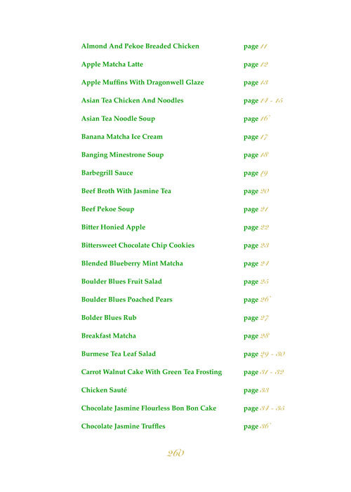 Green tea cookbook