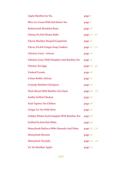 Red tea cookbook