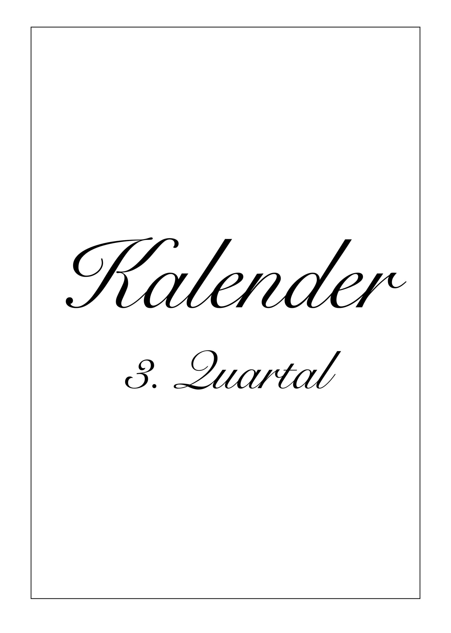 Kalender 3. Quartal