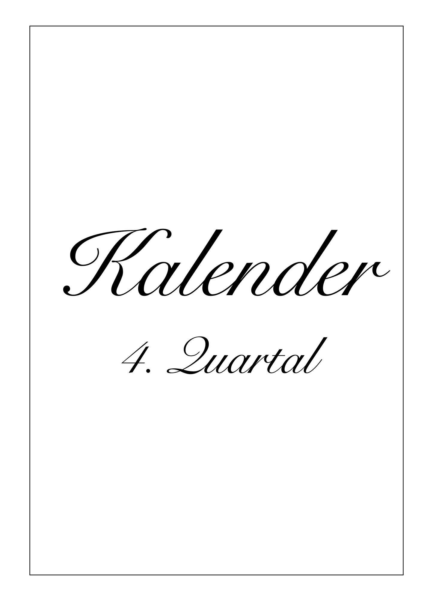 Kalender 4. Quartal