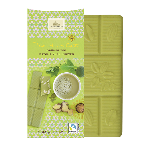 Lauensteiner Teeschokolade "Grüner Tee Matcha-Yuzu-Ingwer"