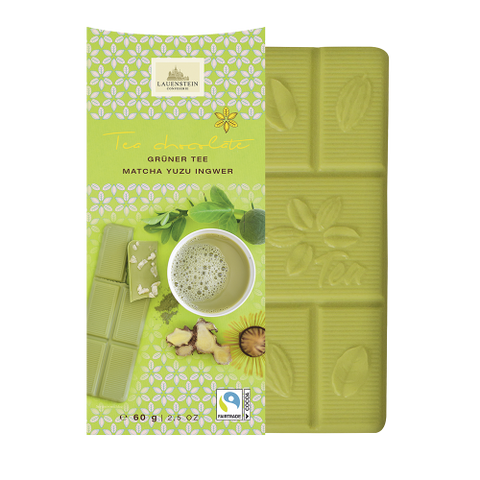 Lauensteiner Teeschokolade "Grüner Tee Matcha-Yuzu-Ingwer"