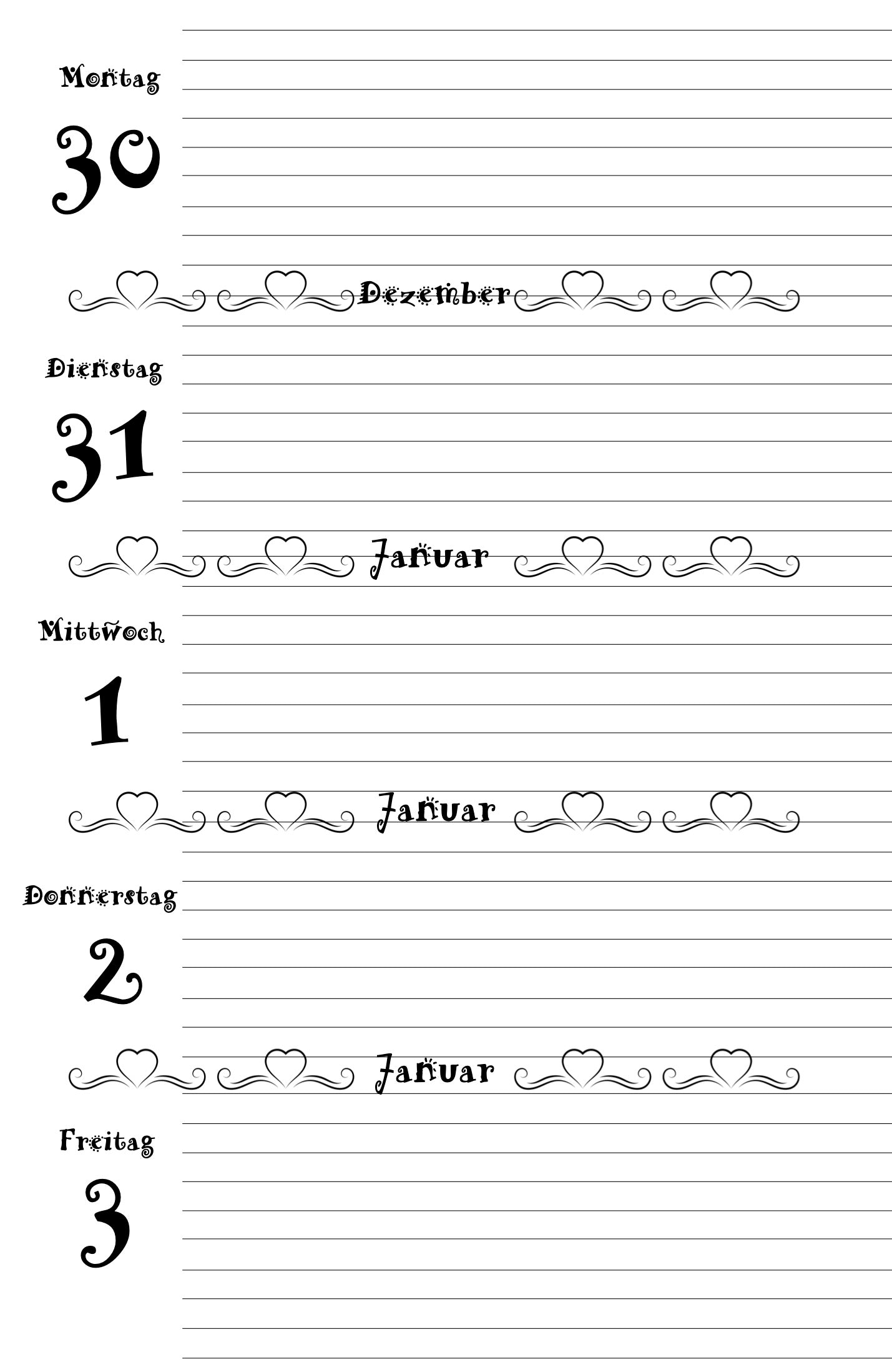 Kalender 2027 schwarz weiß kariert