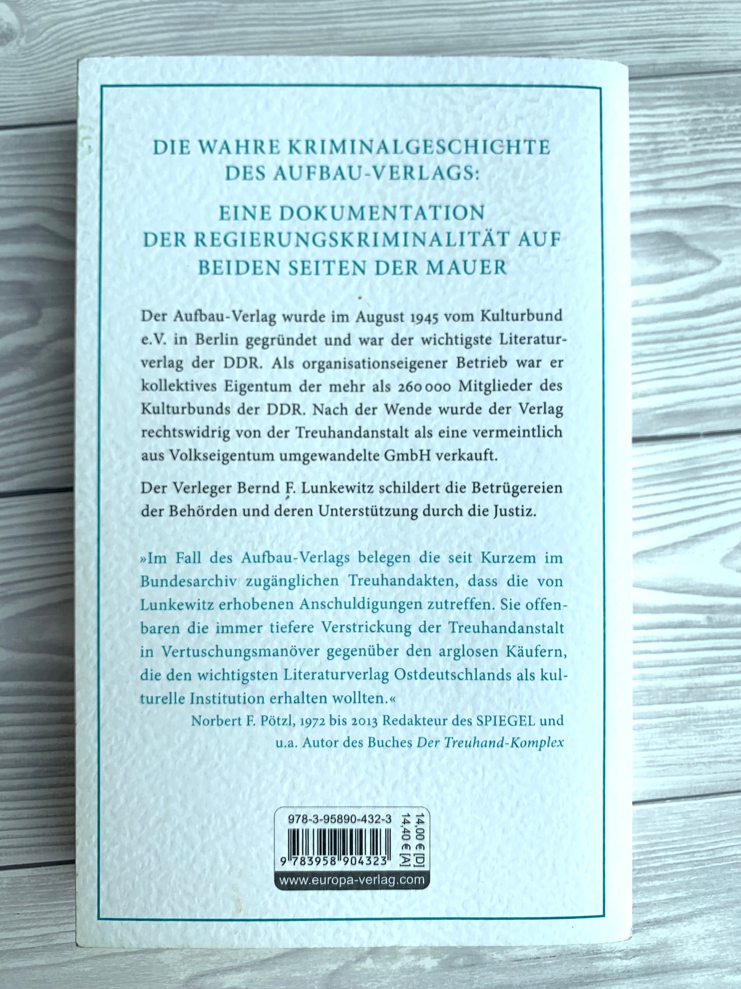 Der Aufbau-Verlag - Nachhaltiges Buch
