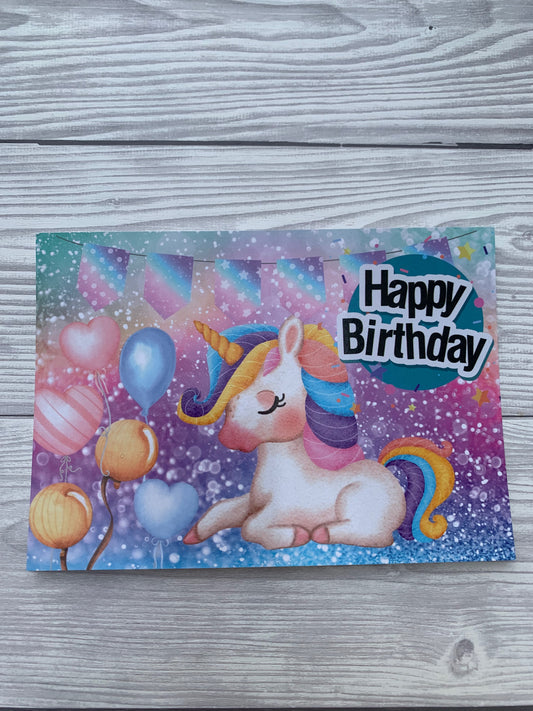 Postkarte Einhorn - Happy Birthday