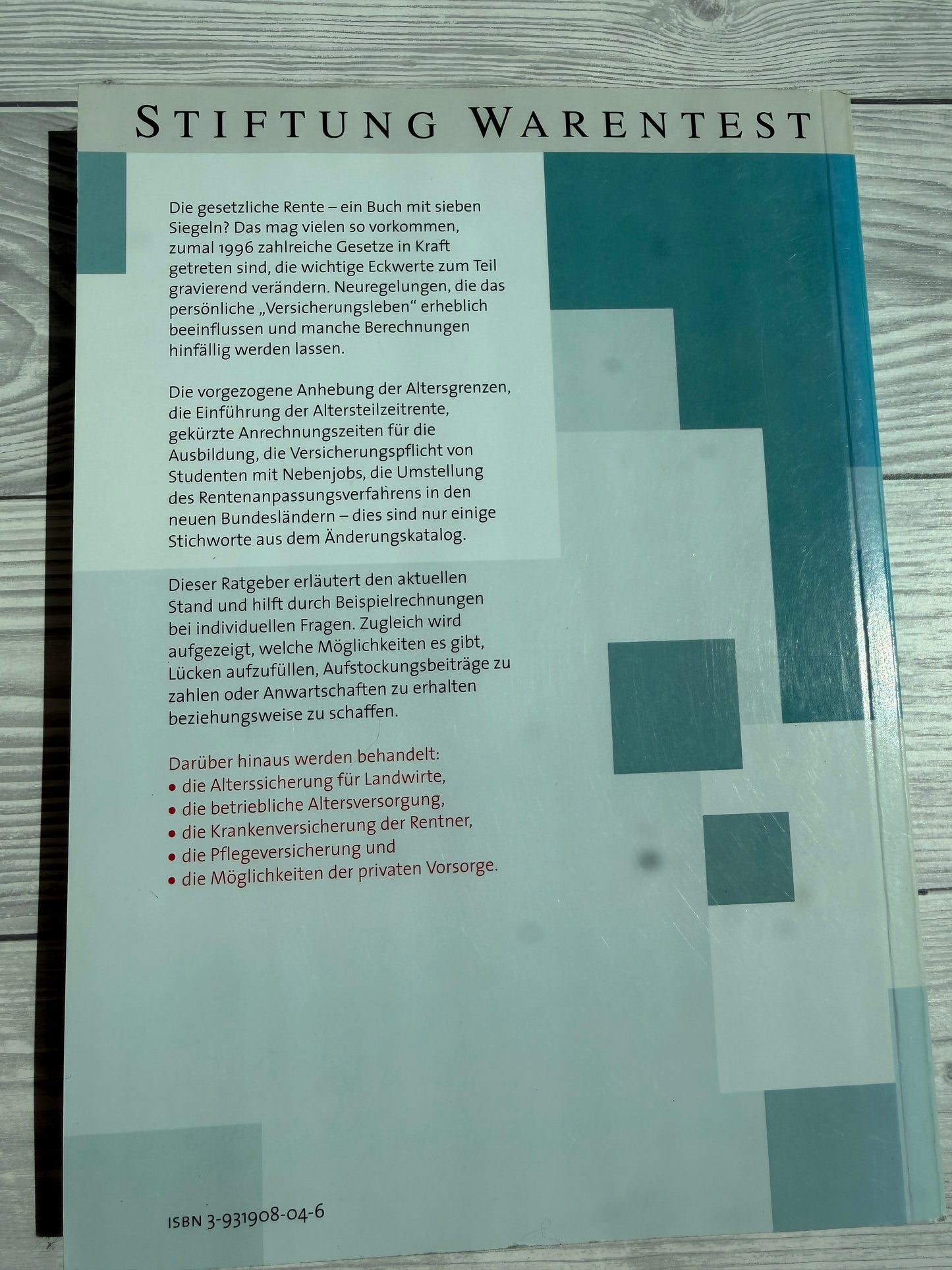 Stiftung Warentest - Rente - Nachhaltiges Buch