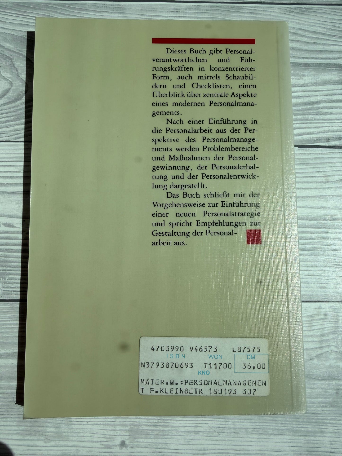 Personalmanagement für Klein- und Mittelbetriebe - Nachhaltiges Buch