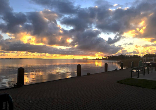 Postkarte Sonnenuntergang Bodden