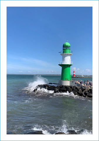 Postkarte Leuchtturm Warnemünde