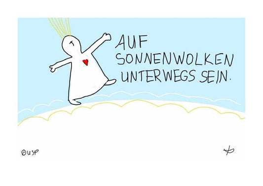 Postkarte "Auf Sonnenwolken unterwegs sein"