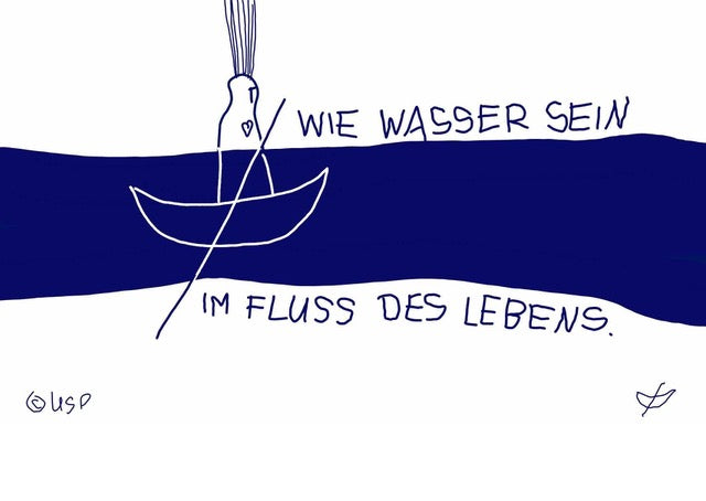Postkarte "Wie Wasser sein im Fluss des Lebens"