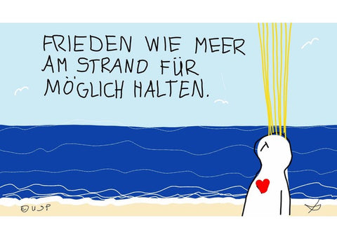 Postkarte "Frieden wie Meer am Strand für möglich halten"