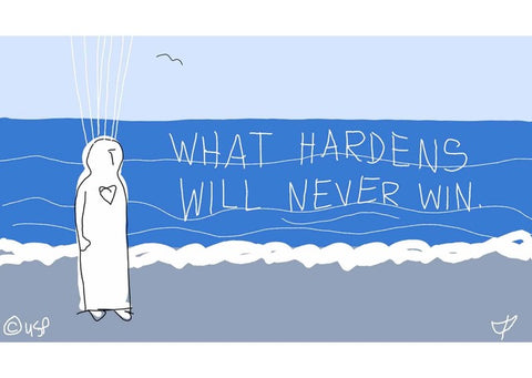 Postkarte "What hardens will never win"