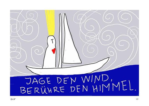 Postkarte "Jage den Wind, berühre den Himmel"
