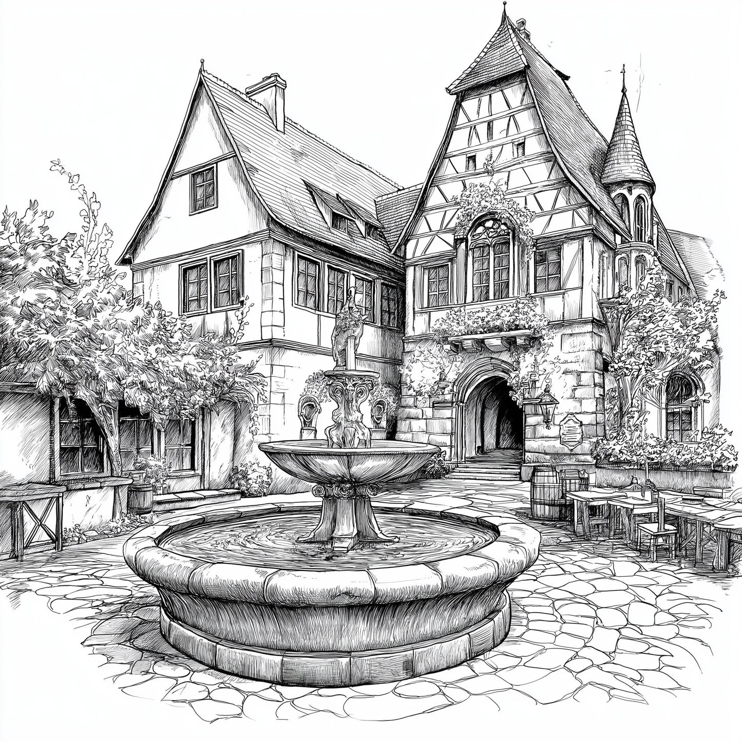 Ausmalbuch - Stadt