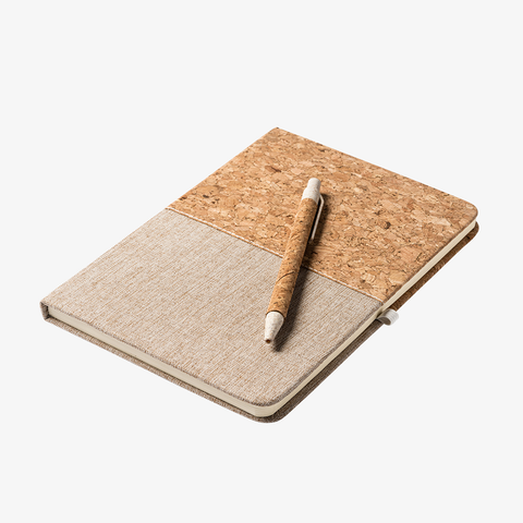 Notizbuch DIN A5 Kork und Baumwolle mit Stift