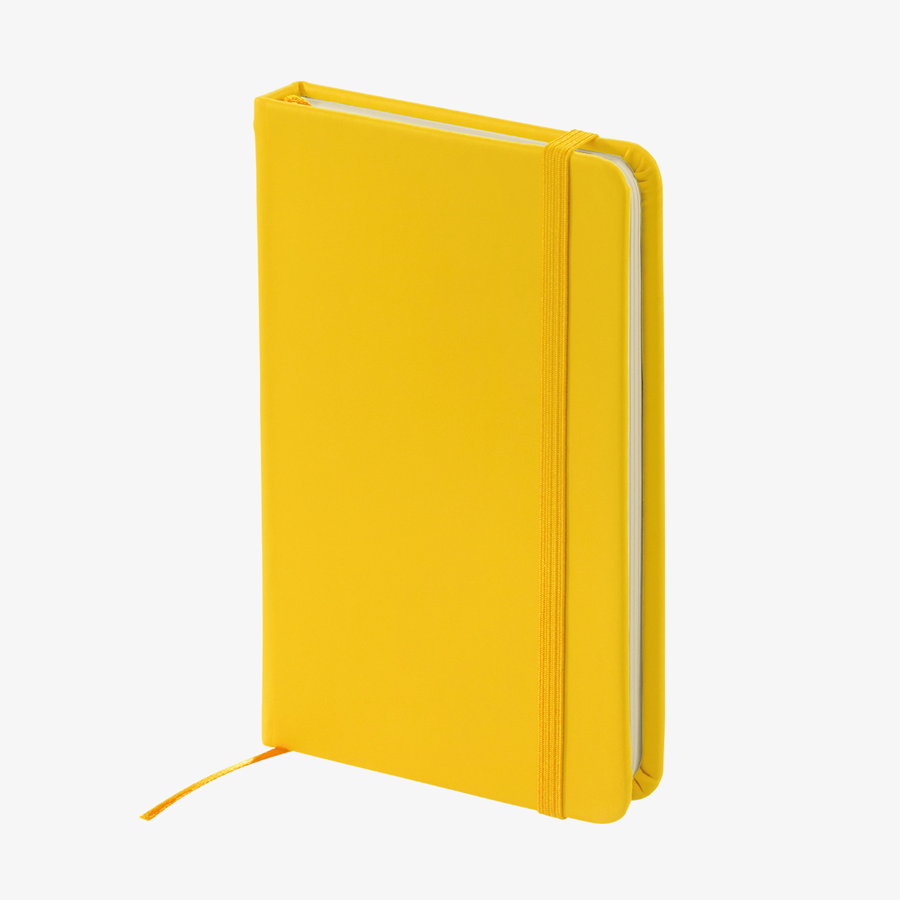 Notizbuch DIN A5 Kunstleder gelb blanko