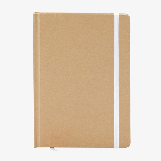 Notizbuch DIN A5 recycelter Kraftkarton blank weiß