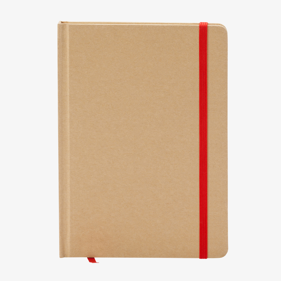 Notizbuch DIN A5 recycelter Kraftkarton blanko rot