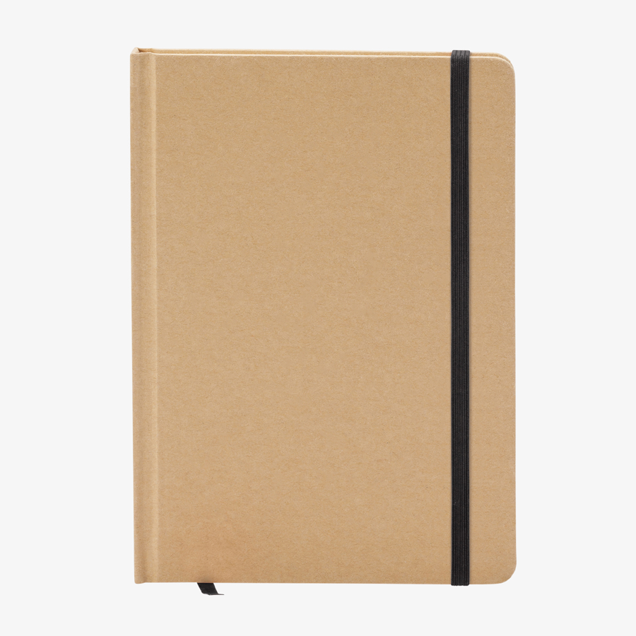 Notizbuch DIN A5 recycelter Kraftkarton blanko schwarz
