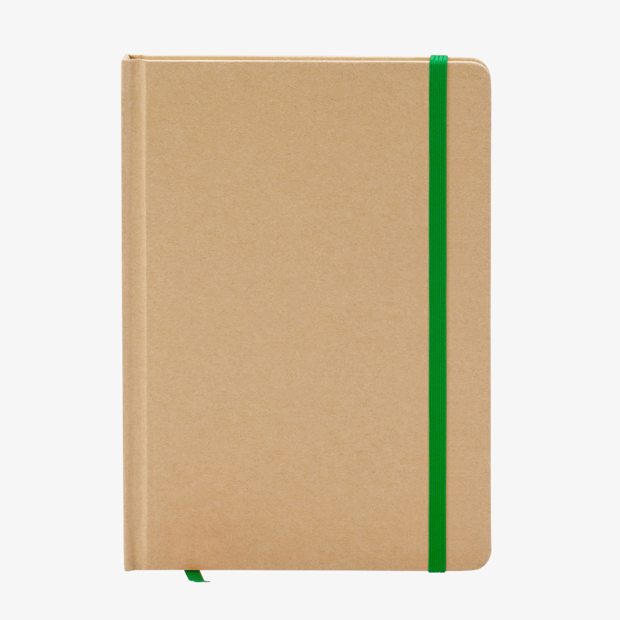 Notizbuch DIN A5 recycelter Kraftkarton blanko grün