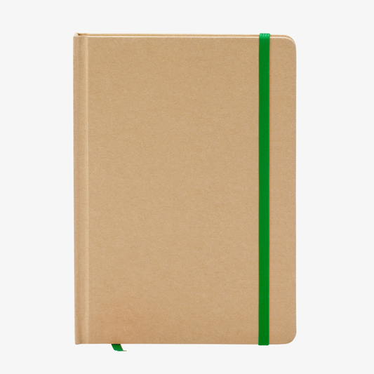 Notizbuch DIN A5 recycelter Kraftkarton blanko grün