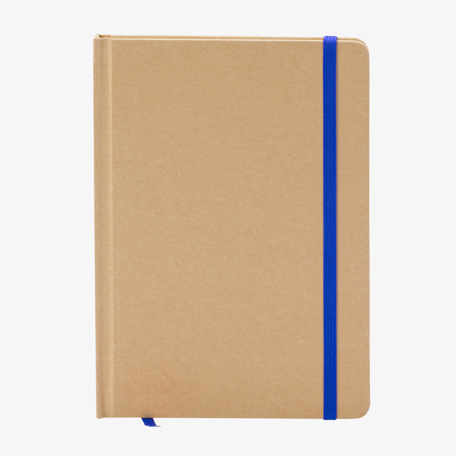 Notizbuch DIN A5 recycelter Kraftkarton blanko blau