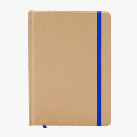 Notizbuch DIN A5 recycelter Kraftkarton blanko blau