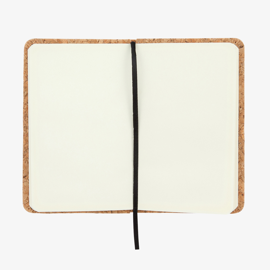Notizbuch DIN A6 Kork blanko schwarz
