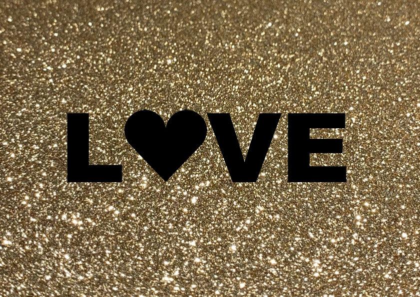 Glitzer Postkarte "Liebe" oder "Love"